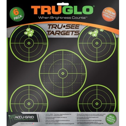 Truglo Tru-see Reactive Target - 5 Bull 6-pack