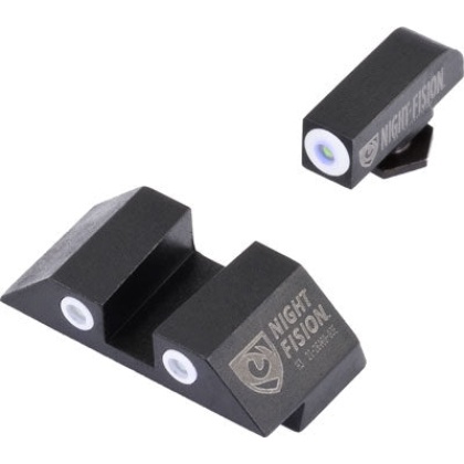 Night Fision Tritium White Dot - Square Rear Glock Sight Set